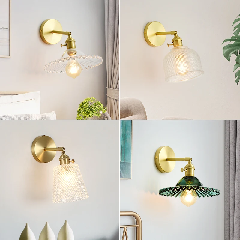 LED Wall Lamp Wall Sconces Light Wall Lamp Nordic Glass Wall Lamp Beside Bedroom Bathroom Mirror Light American Style LED Wall Sconces Vintage Edison Lighting Luminaire