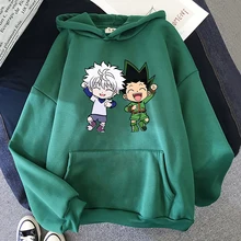 

Japanese Anime Hunter X Hunter Hoodie Killua and Gon Graphic Hoody Manga Cosplay Costume Oversized Sweatshirts Streetwear Women