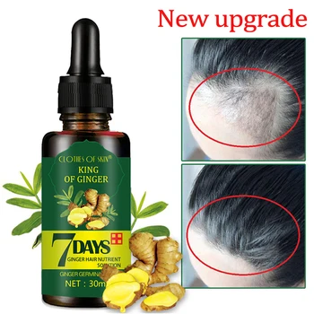 

US Ship 7 Days Ginger Hair Growth Serum Preventing Hair Loss Liquid Damaged Hair Repair Growing Products
