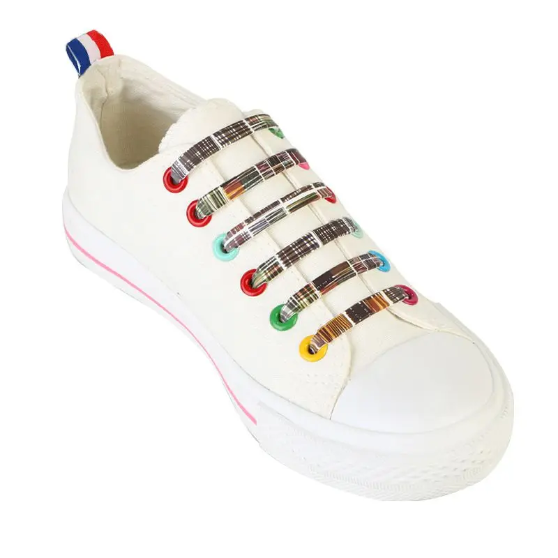 16PCS No Tie Shoelaces Printed Silicone No Tie Shoestring Silicone Outdoor Lazy Sports Shoes Accessories 5-7.9 Cm - Цвет: Зеленый