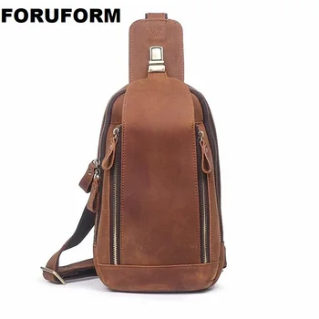 

2019 Genuine Leather Close fitting Crazy horse skin Men Messenger Bag Casual Crossbody Bag Fashion Men's Handbag ZH-345