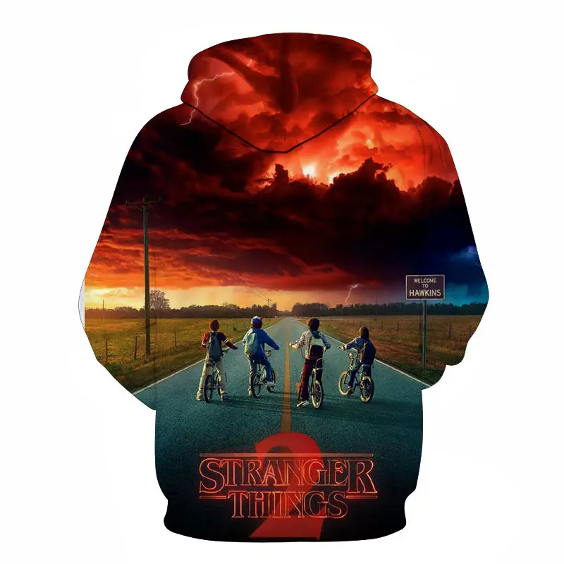 Stranger Thing s Новая мода 3D печатная белая мужская толстовка с капюшоном модная графическая Толстовка Повседневный Уличная пуловер хип хоп толстовки уличная одежда Stranger Thing