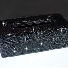 Прямоугольная коробка из искусственной кожи для салфеток для лица, держатель для салфеток ручной работы для домашнего офиса, автомобильное украшение(1 черный