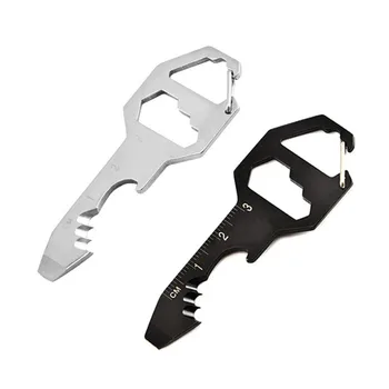 

6 In 1 Outdoor Tools Carabiner Cap/Clip Lifter Hex Driver Bottle Opener Keychain Ring Climbing Accessories EDC Card Tool Ahr062