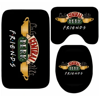 

Hot Classic Friends TV Show Bathroom Mat for Toilet Friends Mat Set for Toilet Rug Carpet Non Slip Shower Floor Mat Bath Mat Set