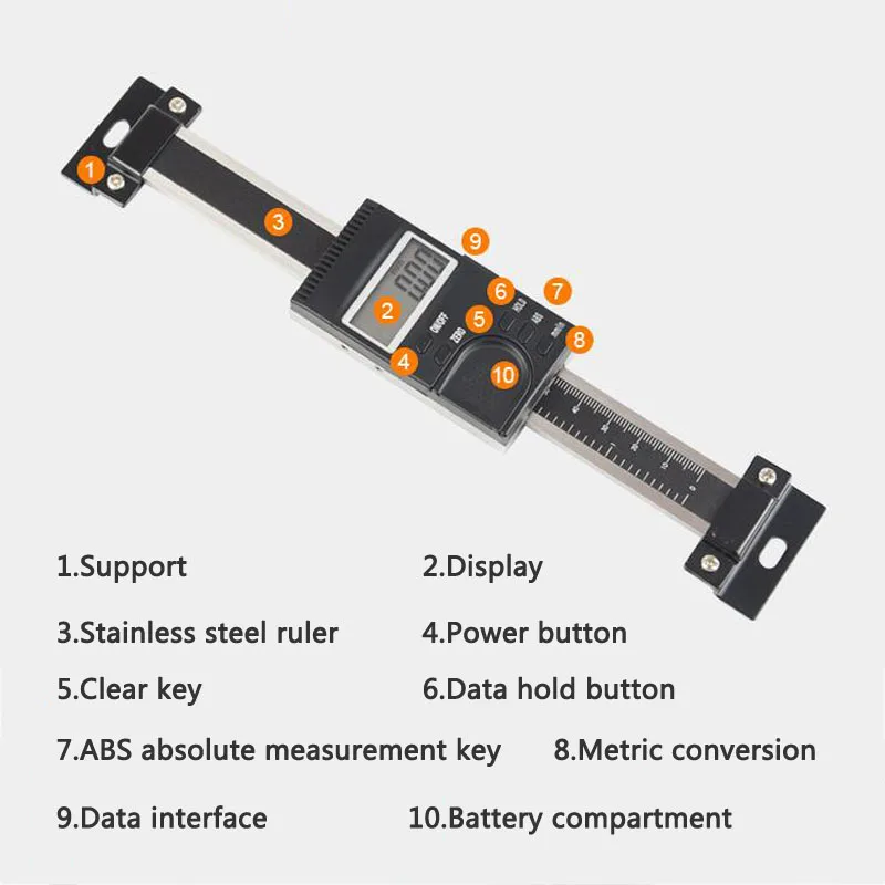 Вертикальный цифровой Дисплей линейка 100/150/200 мм ЖК-дисплей электронный цифровой штангенциркуль с нониусом из нержавеющей USB Интерфейс суппорт измерительный инструмент