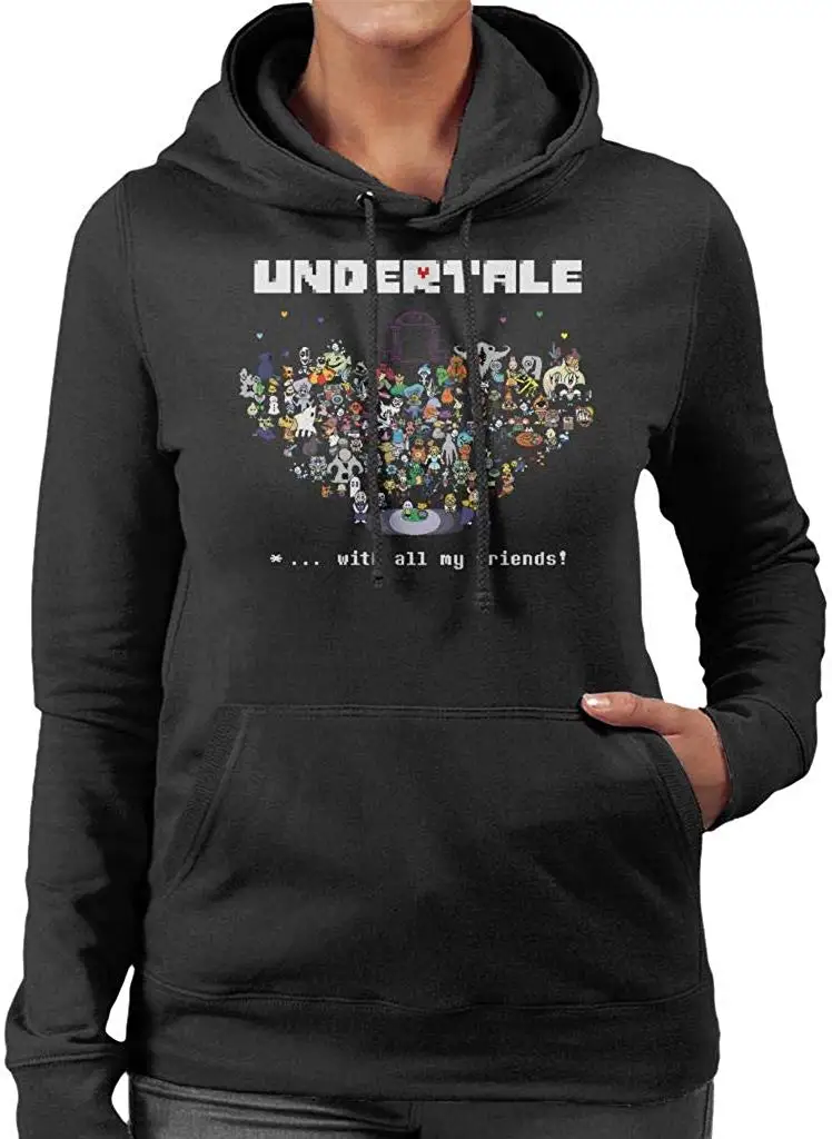 Undertale with All My Friends Женская толстовка с капюшоном Мужская Женская толстовка с капюшоном