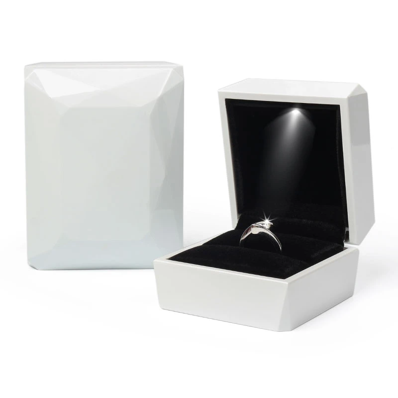 

TA MINGREN Diamond Faceted Ring Storage Box Wedding Necklace Display Jewelry Case For Decortion 4 Colors Available