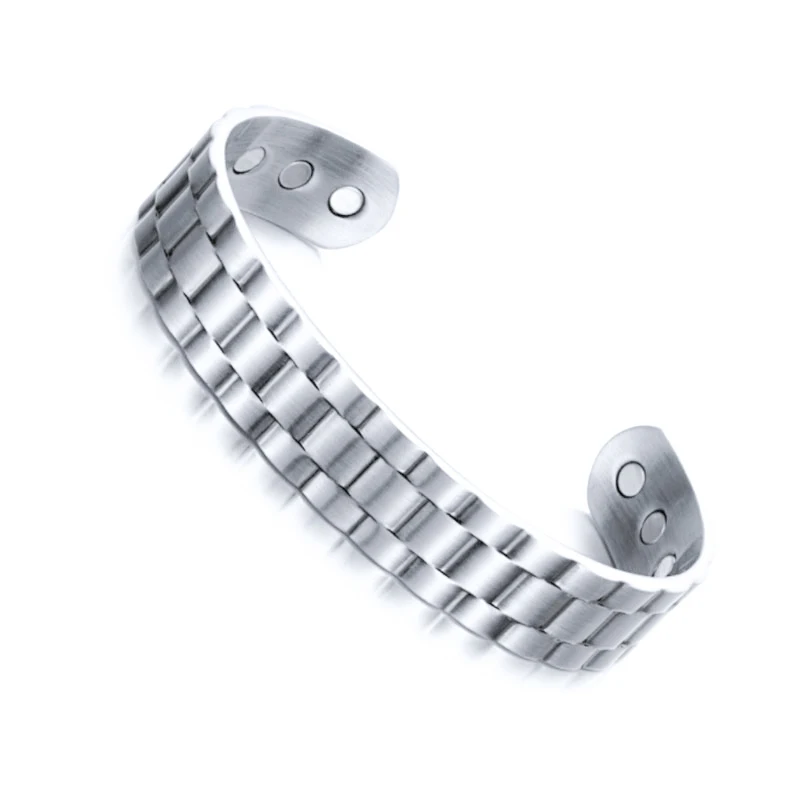 Silver Модный браслет из цепочки, винтажные мужские открытые манжеты, античные медные покрытые ювелирные изделия для мужчин, вечерние аксессуары для свадьбы, помолвки - Окраска металла: Silver
