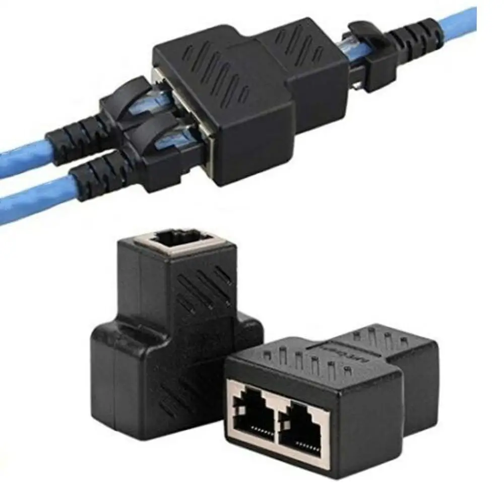 Adaptateur de commutateur de ligne RJ45 CERRXIAN Adaptateur de connecteur pour séparateur de prise Ethernet LAN 1 ou 2 femelle CAT 5 CAT 6 