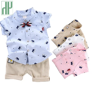 

Kids clothes Summer leaves Print Cartoon Short Sleeve children clothes Shirt + Pants for Toddler Baby Boys Clothes