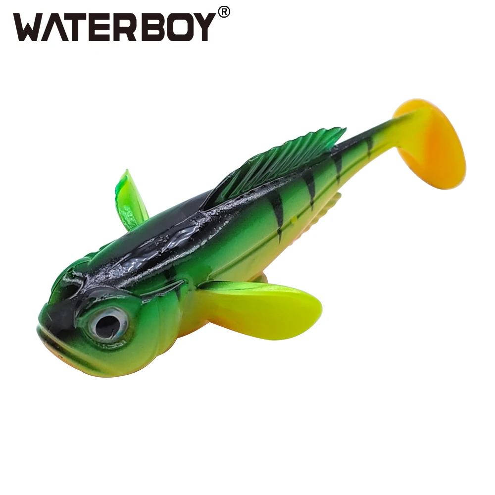 5pcs/Pack 80mm 9.5g Goby Paddle T-Tail Soft Bait Fish China Factory OEM ODM  Softbait New Swimbait Fishing Soft Lure