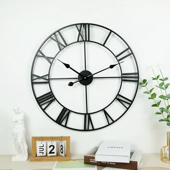 

Modern Minimalist Living Room Clock Iron Mute Wall Clock Creative Bedroom Decorative Clock