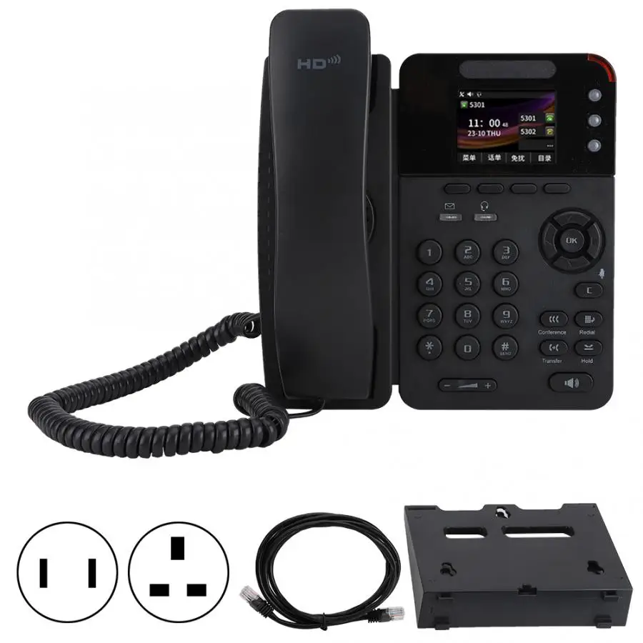 Телефон fijo ES282 C 2 4 дюйма 320x240 HD цветной ЖК экран со звуком IP Smart VOIP SIP телефон 110 240 в