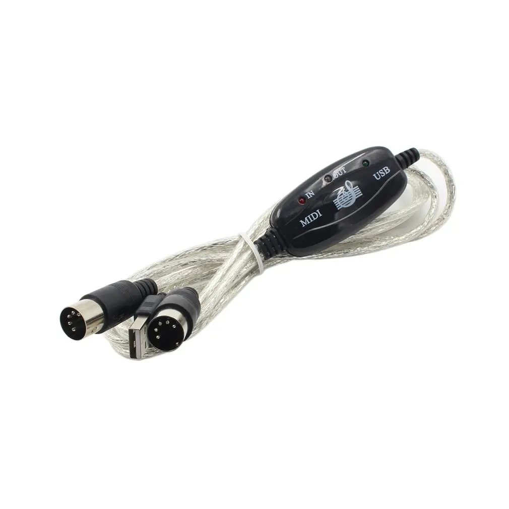 HOT Keyboard to PC USB MIDI Cable Converter PC to Music Keyboard Cord USB 16 IN-OUT MIDI channels Interface Cable In stock