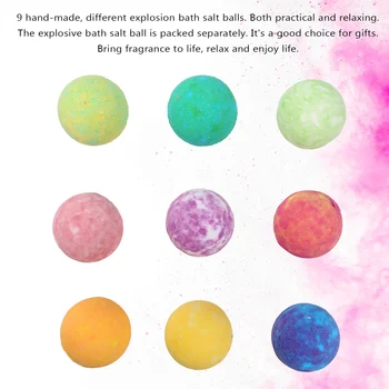 

9pcs Bath Salt balls Bombs Body Cleaner Multi-color Spa Essential Oils Bath Bomb Kit Moisturizing Dry Skin Aromatic Odor