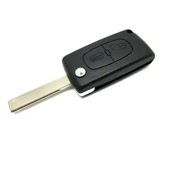 

2-Button Folding Housing Car Key Protective Case For Peugeot 207 307 407 308 Car Modification Accessories