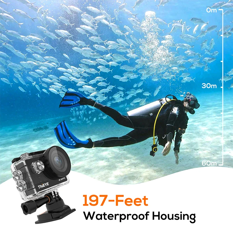 ThiEYE T5 Pro 4K action camera Высокое качество Real Ultra HD 60fps 2.0 "Сенсорный ЖК экран WiFi