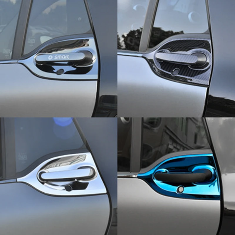 

For smart 453 fortwo Stainless Steel Outer Door Bowl Protective Sticker Door handle decorative shell Car accessories exterior