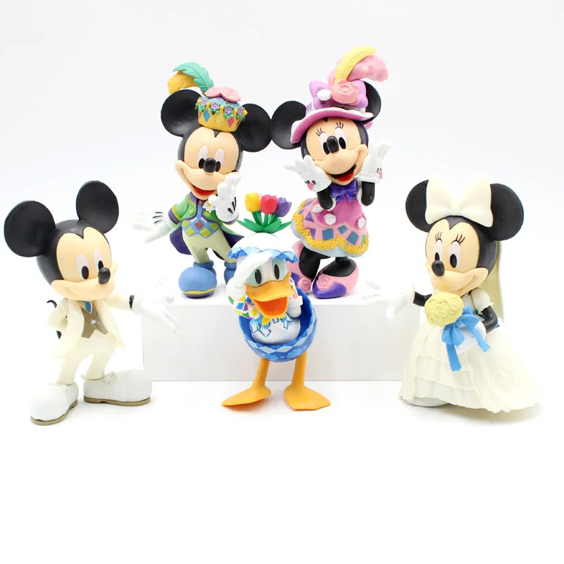 5pcs Mini Disney Action Figure Mickey Mouse Minnie Mouse Donald Duck Figurine PVC Model Disney Doll Toys Kids Birthday Present
