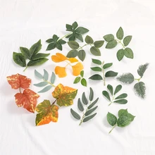 Hojas de rosas artificiales para manualidades, 10 piezas, decoración para el hogar, boda, guirnaldas de flores falsas, accesorios