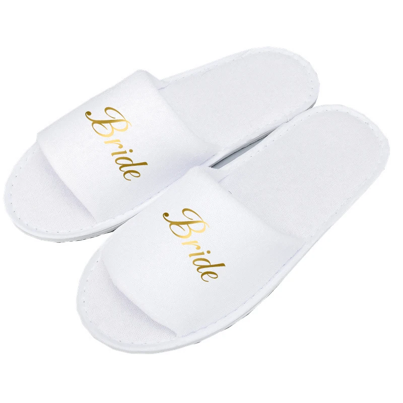 Gold Bride Slippers Однотонное хлопковое кимоно, халаты для подружек невесты с кружевной отделкой, женский свадебный халат с коротким поясом, халат, одежда для сна размера плюс, женский ночной халат - Цвет: Gold Bride Slippers