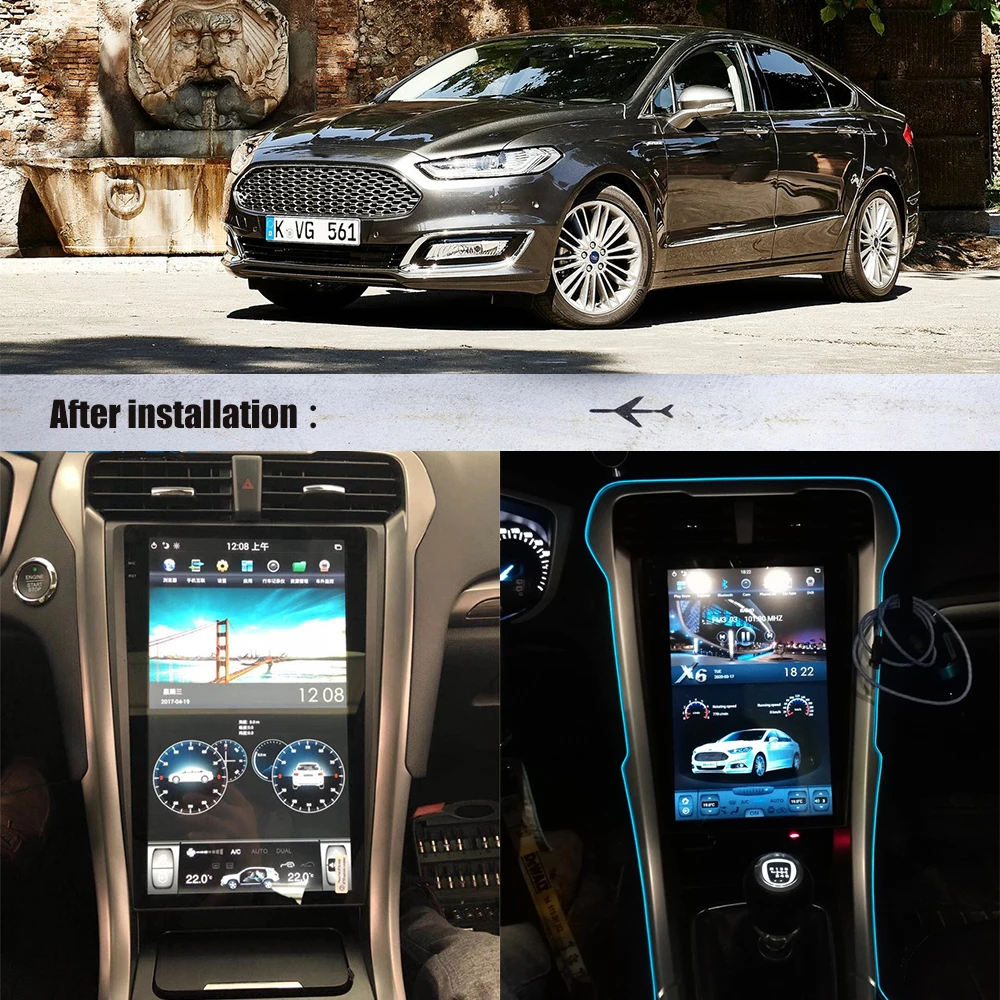 Для Ford Fusion Mondeo MK5 2013 2014 2015 2016 2017 Тесла стиль Android 9 0 автомобильное радио стерео GPS