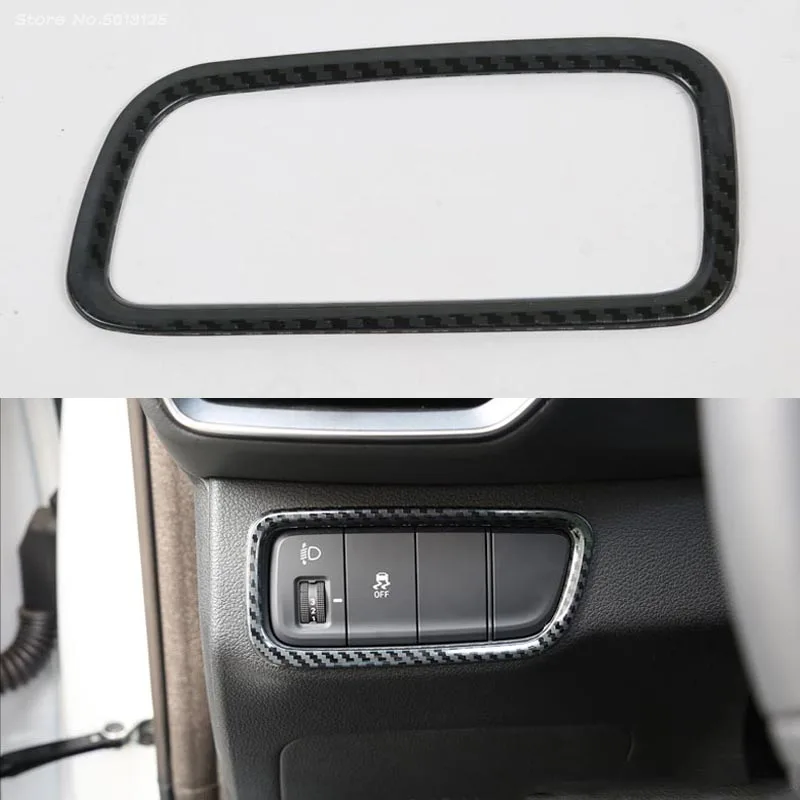 

Car Front HeadLight Lamp Switch Button Control Adjustment Panel Decoration Frame Cover Trim For Hyundai Santa Fe 2019 2020