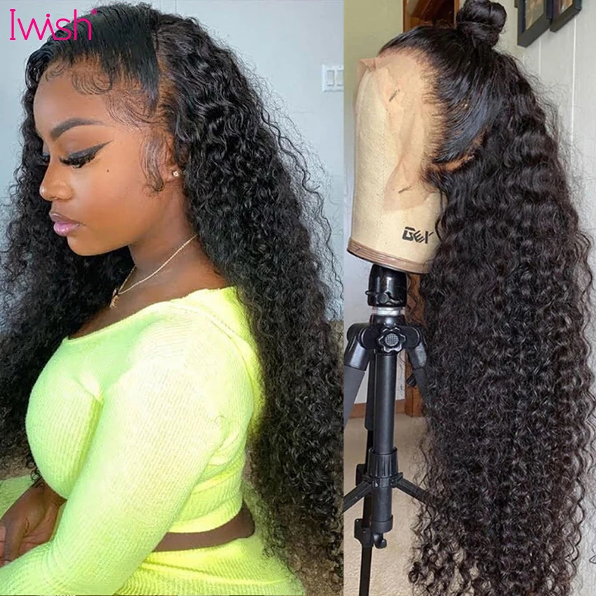 13x6 Deep Wave Frontal Wig HD Lace Front Human Hair Wigs Curly Water