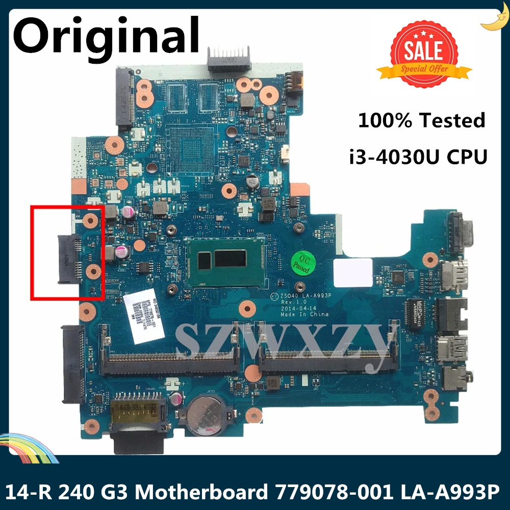 СОП для HP 14-R 240 G3 14 ''ноутбук материнская плата LA-A993P 779078-001 779078-501 779078-601 i3-4030U