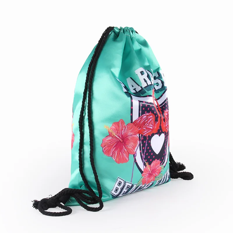 Autumn New Products Flamingo Printed Drawstring Bag Waterproof Drawstring Backpack Simplicity Travel Bag Backpack