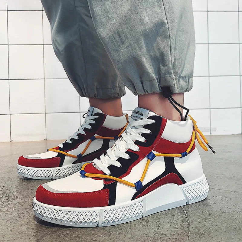 

High-top Board Shoe Men's Shoes Trendy Shoes Autumn 2019 New Style Korean-style Trend Versatile Students INS Mid-top Online Cele