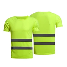 Быстросохнущая Ночная защитная Рабочая Рубашка летняя Светоотражающая футболка для ночной работы защитная одежда дышащая Рабочая спецодежда