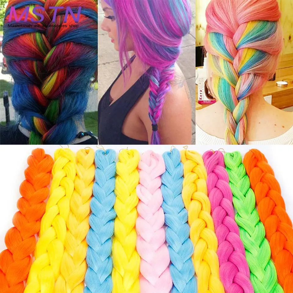 

MSTN Women's Synthetic 82 Inch Colors Giant Braid Hair 165g / Bag Crochet Extended Wig Hair Accessories Jumbo Braid Hair