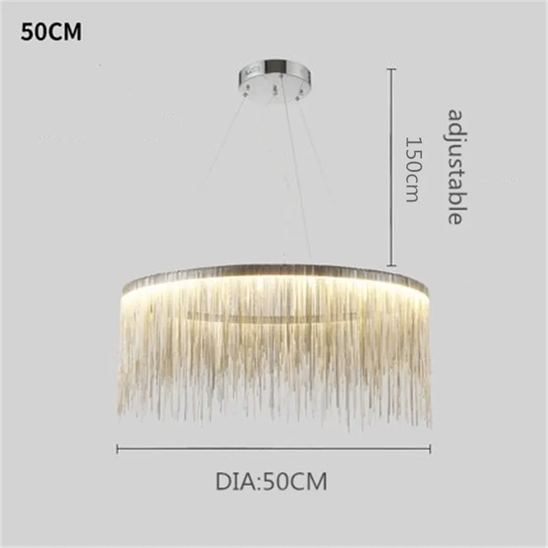 Светодиодный светильник-цепочка в стиле постмодерн для гостиной, столовой, скандинавском стиле, креативная цепочка с кисточками, светодиодный подвесной светильник - Цвет корпуса: DIA 50