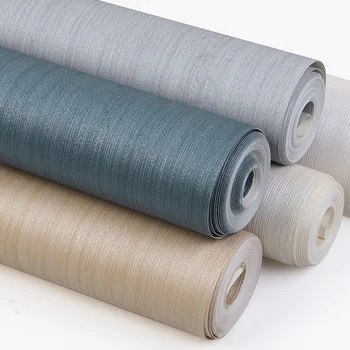 

Plain Solid Color Gray White Wallpaper Roll Modern Home Decor Bedroom Living Room 3D Striped PVC Embossed Wallpaper Waterproof