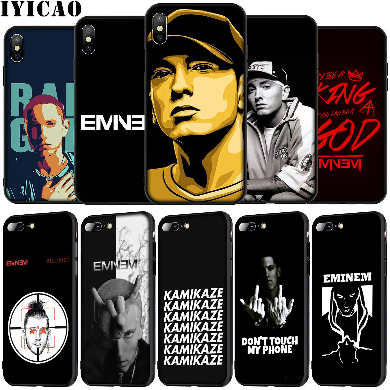 Мягкий силиконовый чехол Eminem Rap pop Mile singer для iPhone 12 Mini XR X XS 11 Pro Max 5 5S SE 6 6S 7 8 Plus черный