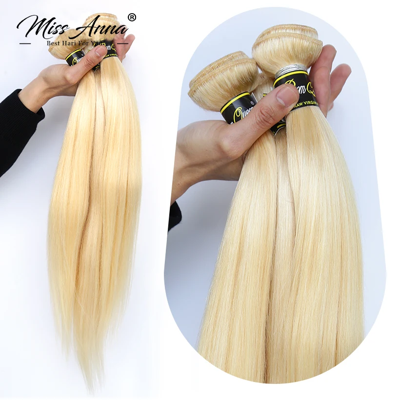 Missanna 613 Bundle Brazilian human hair bundles Weave 10-40 Inch Long Hair Bundles Straight Honey Blonde Bundles