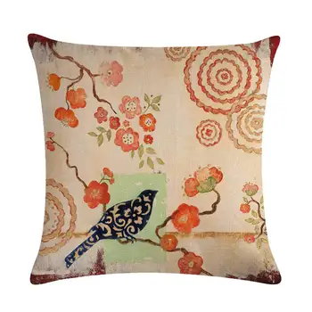 

Decoration Pillow Linen Square Swallow Sparrow Pattern Home Decor Throw Pillow Case Sofa Waist Pillowcases Cushion Cover Decor