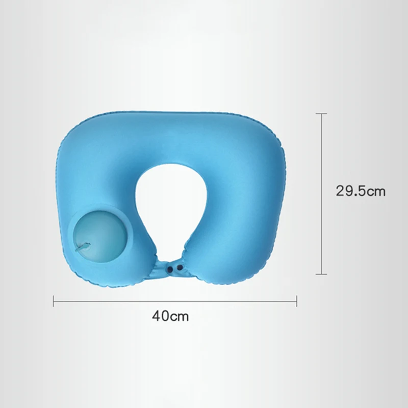 U-shaped Inflatable Pillow Neck Head Support Portable for Travel Airplane Car XH8Z