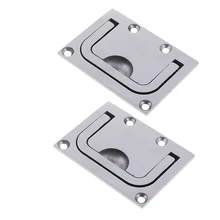 2 шт морской класс 316 нержавеющая сталь Кнопка Слива подъемная кольцо утопленная ручка шкафчик(полированная поверхность