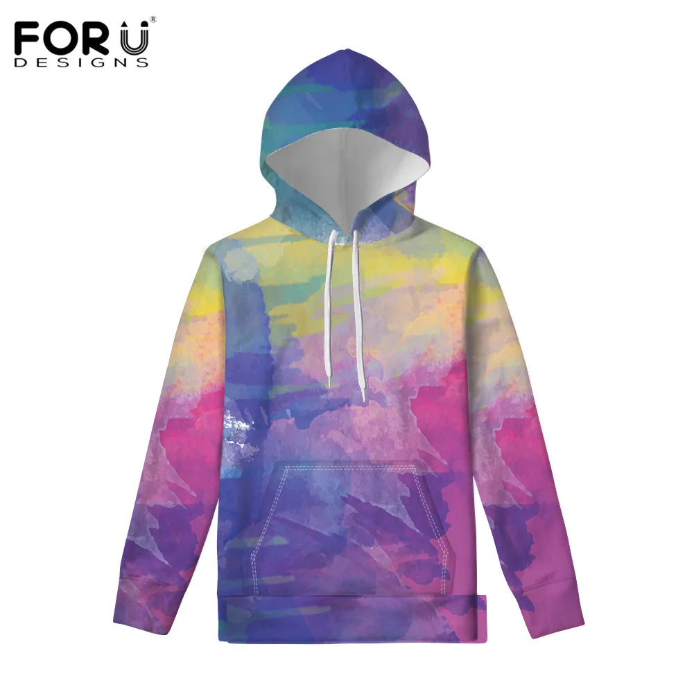 FORUDESIGNS/3D брызги чернил красочные принты Вэнь кепки толстовки граффити повседневное подростков толстовка с капюшоном мужские пальто толстовки - Цвет: YSF0099Z72M