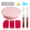 Cake Stand Turntable Rotating Base Cake Plastic Dough Knife Decorating 10 Inch Cream Cakes Stand set Cake Rotary Turntable tool ► Photo 2/6