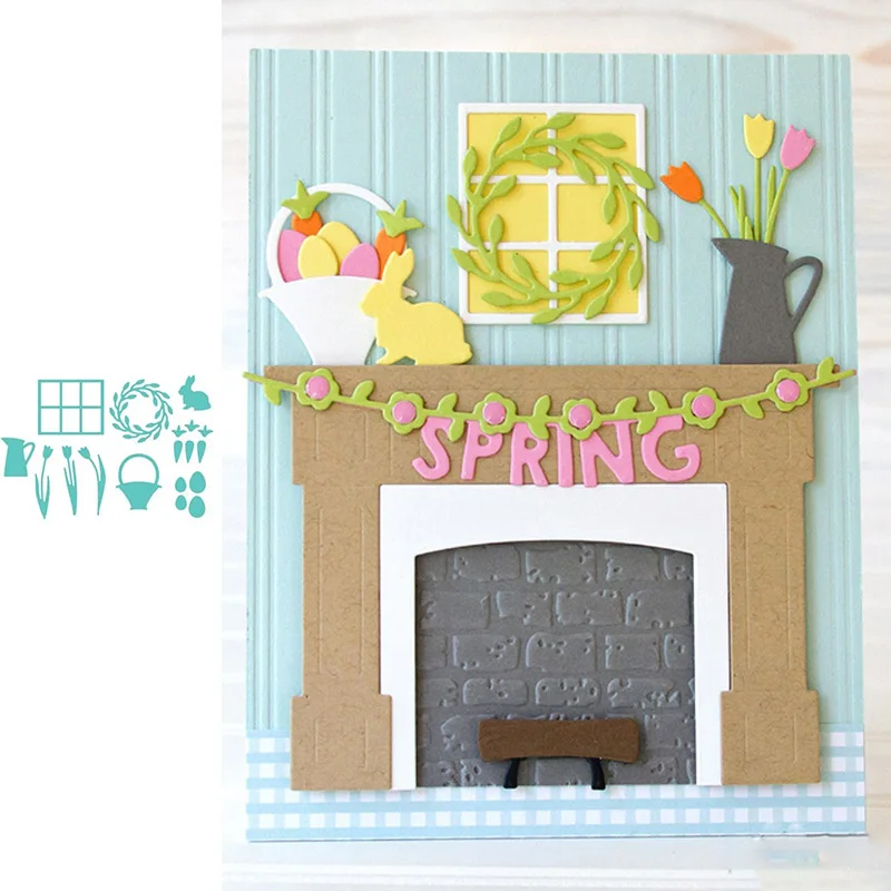 Тюльпаны цветы окно форма металлические Вырубные штампы Скрапбукинг альбом