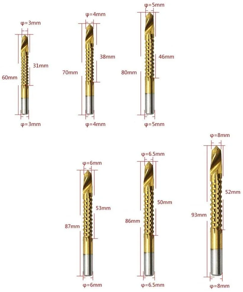 Набор кобальтовых сверл 6 шт./компл. спиральные винты метрические композитные - Фото №1