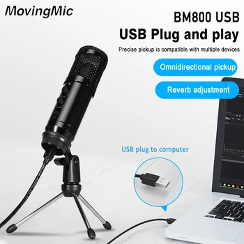 

BM-800 Professional USB Condenser Sound Studio Recording Microphone With Shock Mount For Radio Braodcasting Singing KTV Karaoke