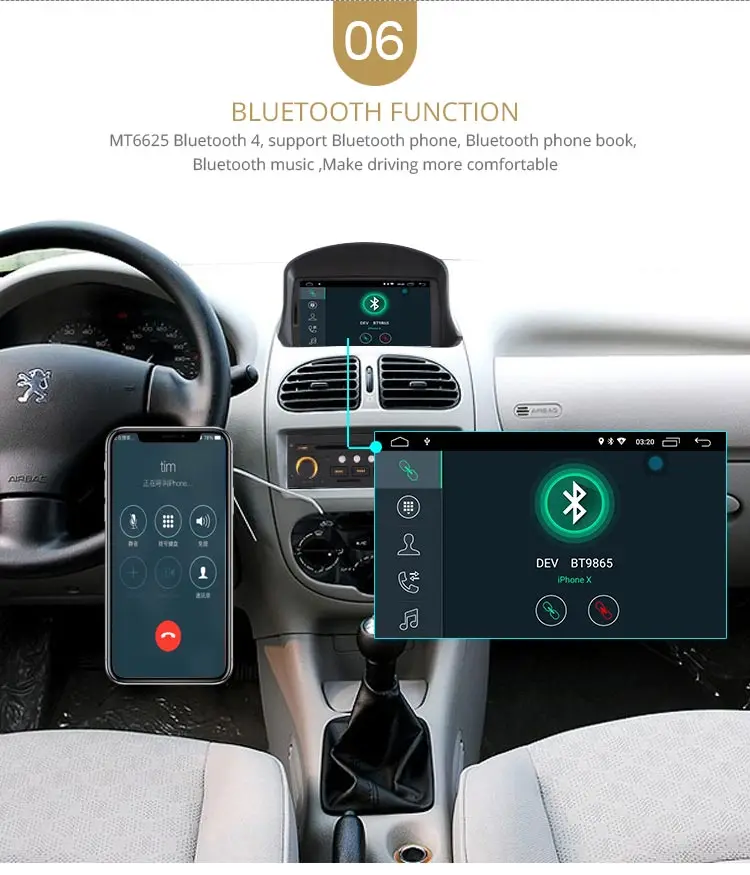 LJDA 1 din 7 дюймов Android 10,0 автомобильный dvd-плеер для peugeot 206 206CC Авто Радио Аудио Bluetooth Canbus gps навигация четырехъядерный