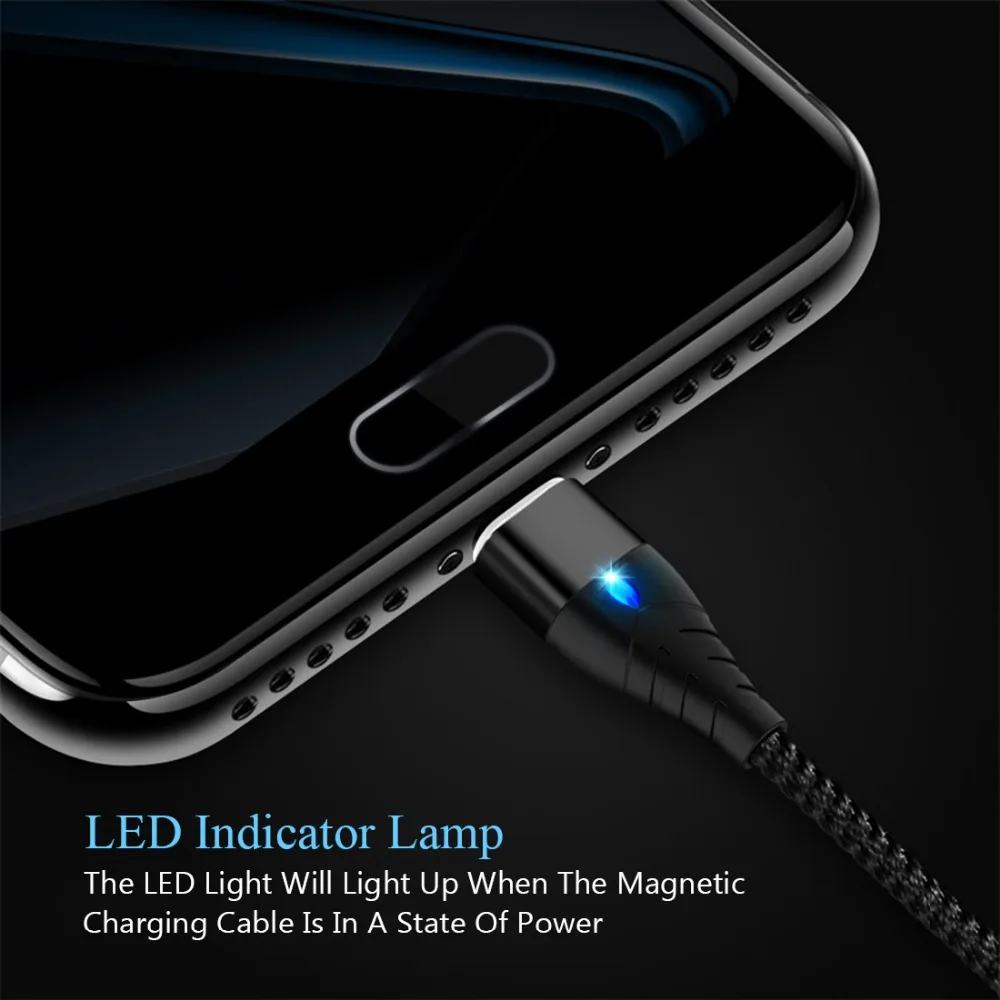 Магнитный кабель 1 м для iPhone XS 8 7 samsung S9 Быстрая зарядка 3,0 Micro usb type C Магнитный зарядный шнур для телефона