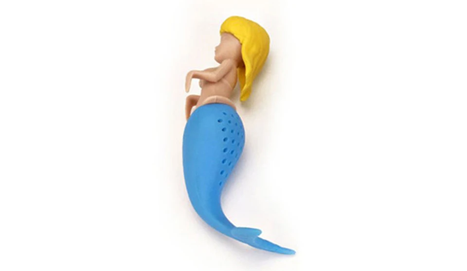 1Pc Mermaid Shaped Tea Infuser Food Grade Silicone Reusable Coffee Tea Strainer Filter Tea Leaves Bag Holder Herbal Spice Tools