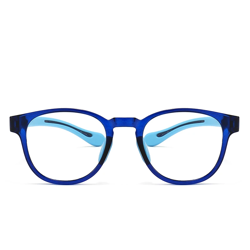 Round Frame Kid Anti-Blue Light Glasses TR90 Retro Ultra Light Eyeglasses Flat Mirror Boy Girl Class Glasses Frame Goggles 5